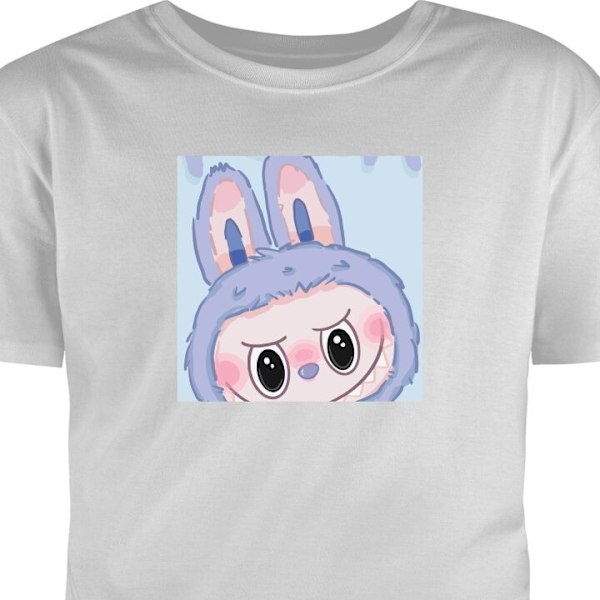 Lasten T-paita | Mukava T-paita Lapsille Blue Bunny Labubu harmaa 9-11 Vuotta
