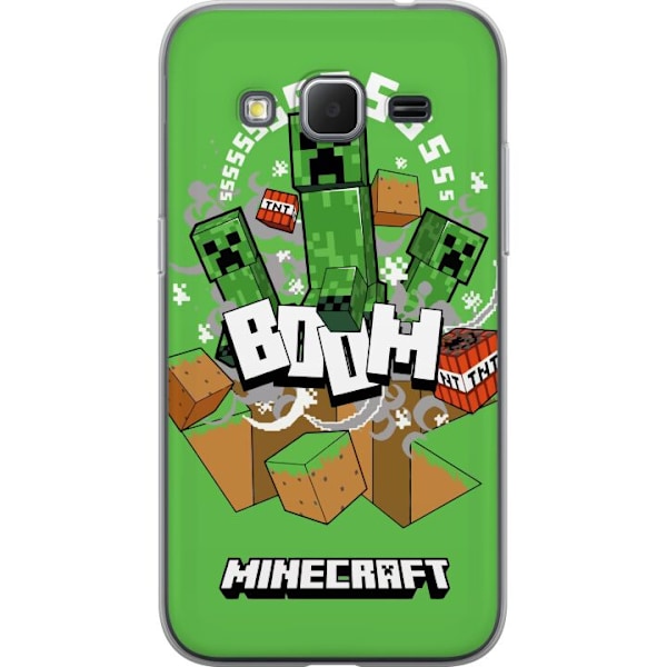 Samsung Galaxy Core Prime Läpinäkyvä kuori Minecraft Boom