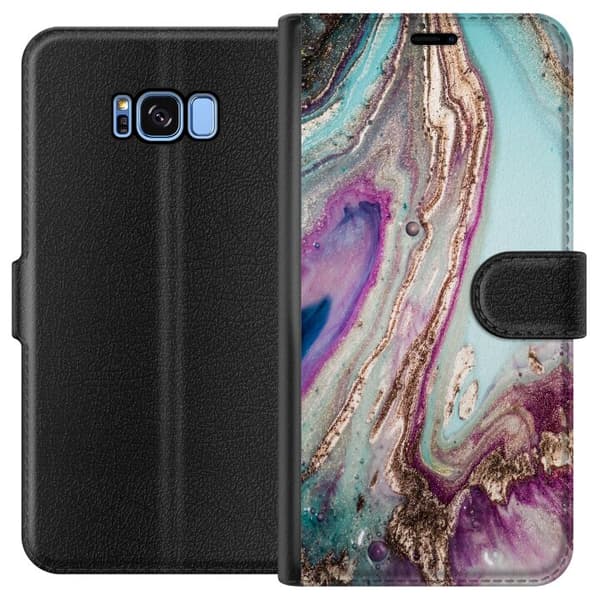 Kompatibelt Plånboksfodral till Samsung Galaxy S8 Lila marmor