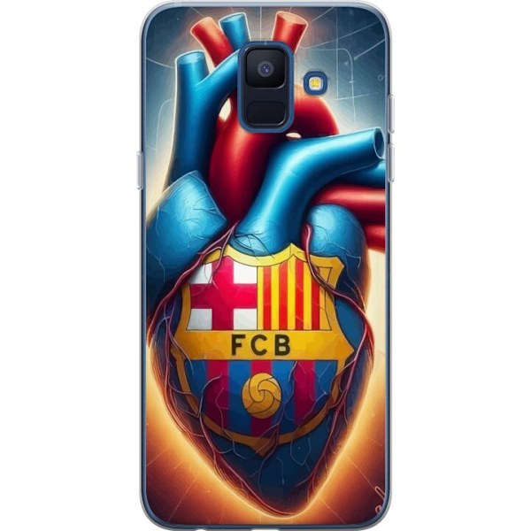 Samsung Galaxy A6 (2018) Genomskinligt Skal FCB Hjärta