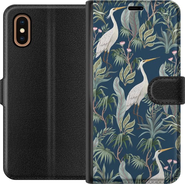 Kompatibel Tegnebogsetui til Apple iPhone XS Max Blå tranegård blå