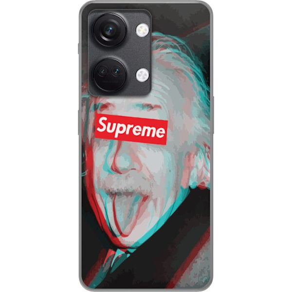 OnePlus Nord 3 Genomskinligt Skal Supreme Albert Einstein 3D Motiv Streetwear Design Populär Vetenskap Ikoniskt Grafiskt Urban Art