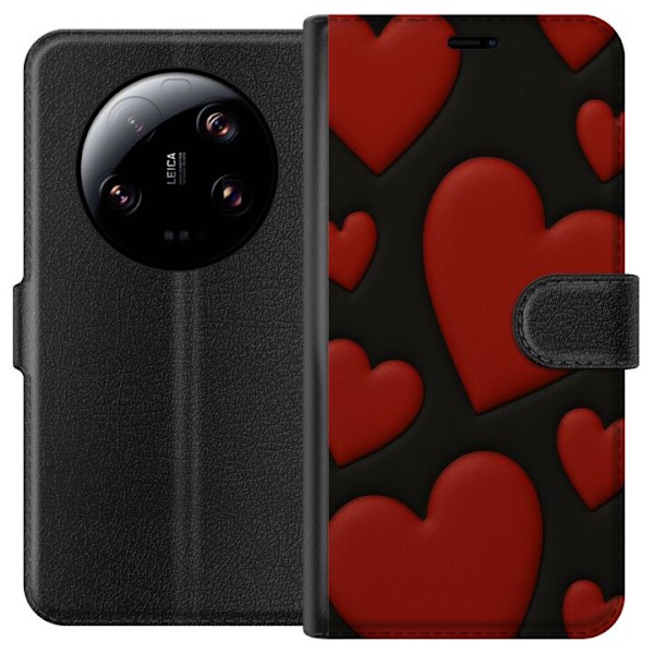 Xiaomi 13 Ultra Plånboksfodral Red Velvet Hearts