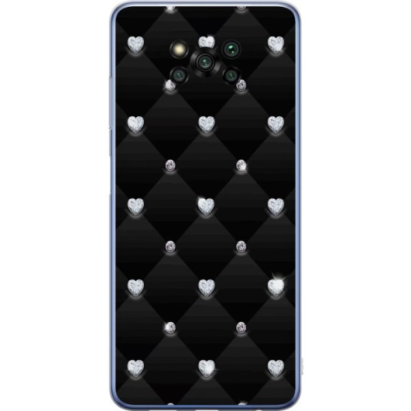 Xiaomi Poco X3 Pro Gennemsigtig cover Diamant Hjerte