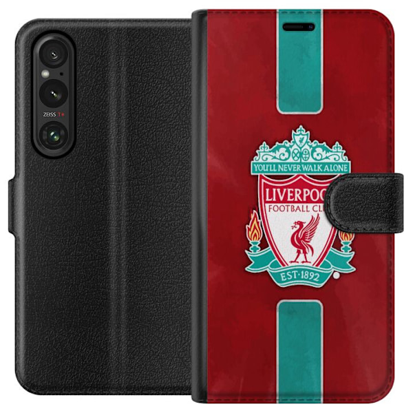 Sony Xperia 1 V Lommeboketui Liverpool FC - Klassisk Fotballst