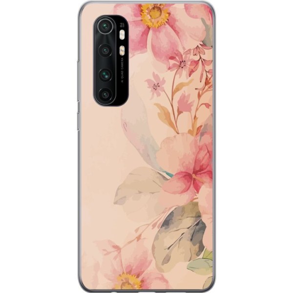 Xiaomi Mi Note 10 Lite Gennemsigtig cover Farverige Blomster