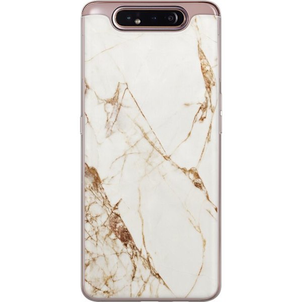 Samsung Galaxy A80 Genomskinligt Skal Vit marmor
