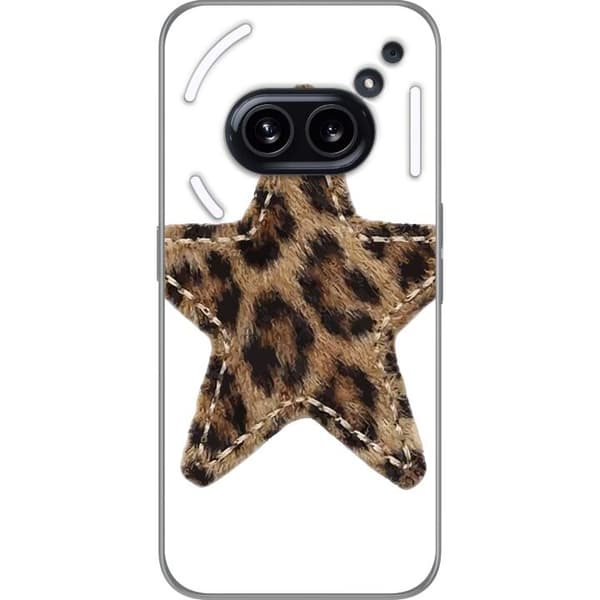 Kompatibel Mobilcover til Nothing Phone (2a) Stjernemotiv med brunt og sort leopardmønster samt dekorative sømdetaljer brun