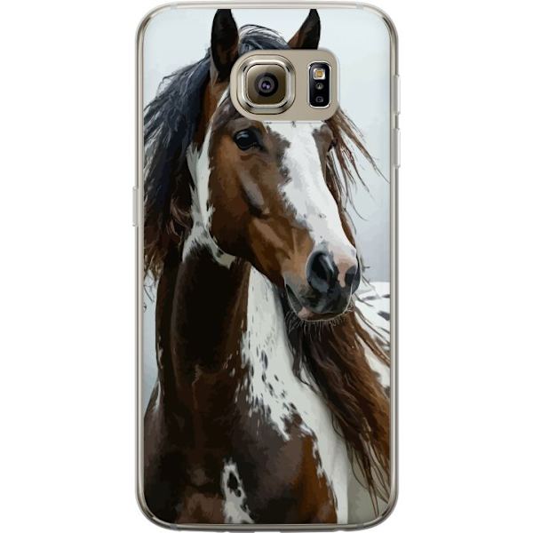 Samsung Galaxy S6 Gennemsigtig cover Hest Dyrsmotiv Grafisk Design Natur Kraftfuldt Motiv Populært Vægkunst Dyretema Ridning