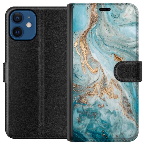 Kompatibel Tegnebogsetui til Apple iPhone 12 mini Magisk Marmor