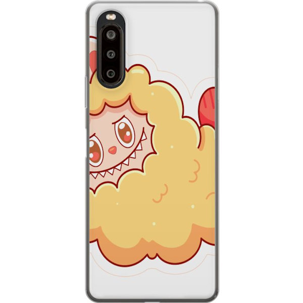 Sony Xperia 10 II Gennemsigtig cover Labubu Vaskebjørn Pop Mart Figur Samlerobjekt Sød Design Populært Motiv Kunstlegetøj Kreativ Figurserie