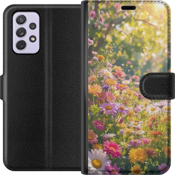 Kompatibelt Plånboksfodral till Samsung Galaxy A52s 5G Floral Pattern