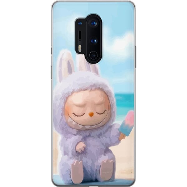 OnePlus 8 Pro Gennemsigtig cover Labubu Lyserød Stemning