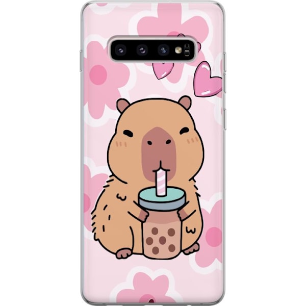 Samsung Galaxy S10+ Läpinäkyvä kuori Kawaii Capybara Sydän
