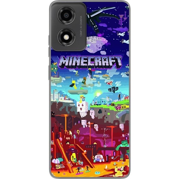 Motorola Moto E14 Gennemsigtig cover MineCraft