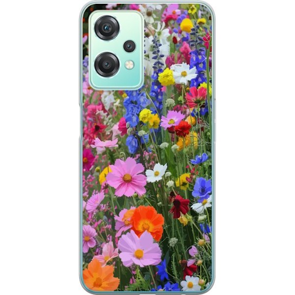 OnePlus Nord CE 2 Lite 5G Genomskinligt Skal Blommigt mobilskal med somrig äng och naturmotiv