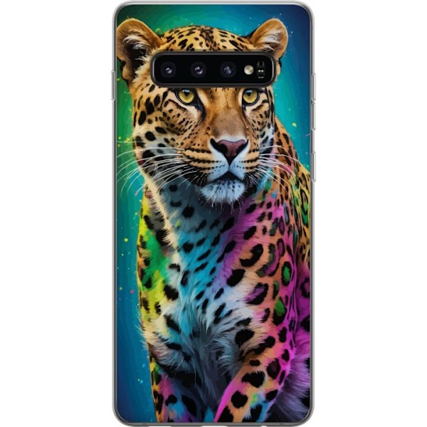 Samsung Galaxy S10 Gjennomsiktig deksel Leopard