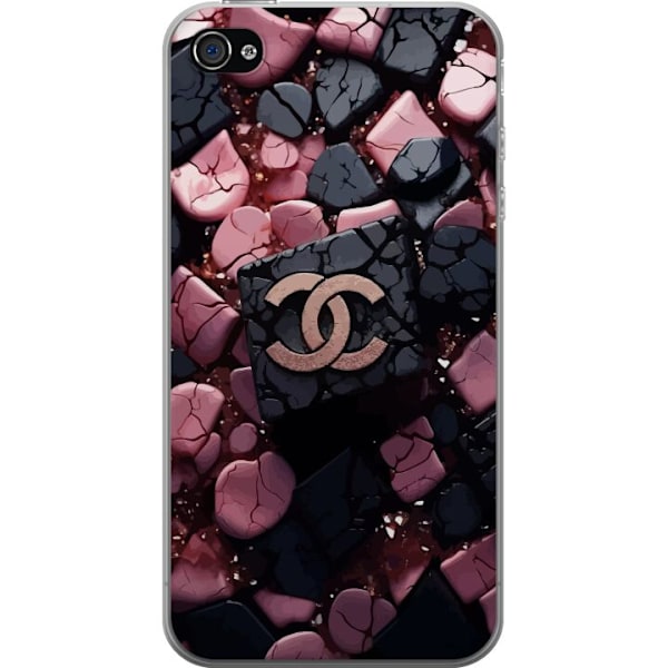 Apple iPhone 4 Genomskinligt Skal Chanel Black and Pink