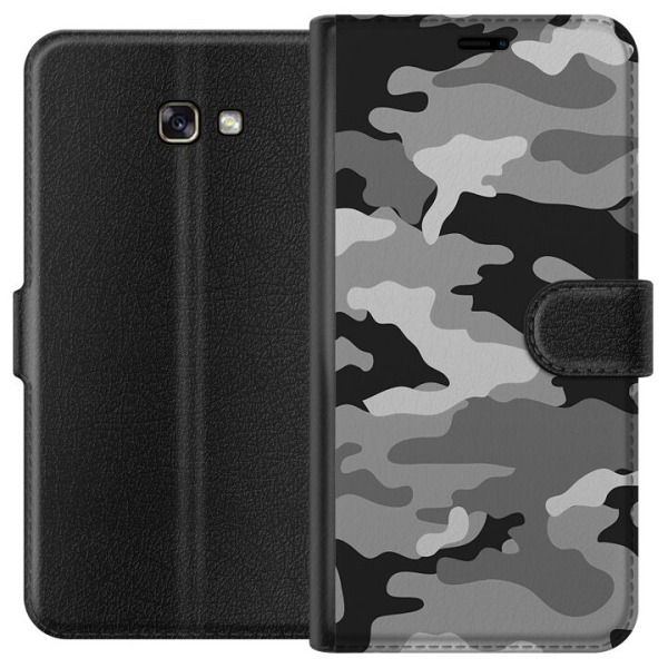 Samsung Galaxy A3 (2017) Lompakkokotelo Militääri B/W