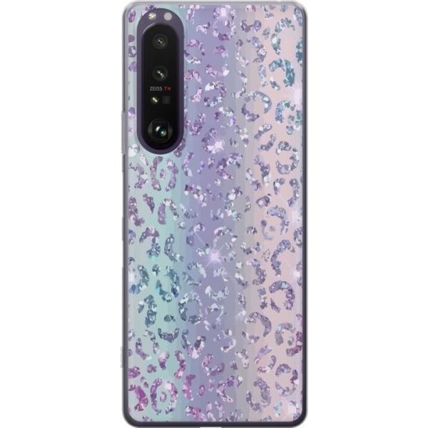 Sony Xperia 1 III Gennemsigtig cover Glitter Leopard