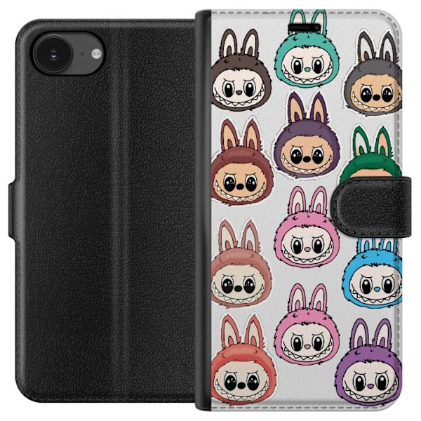 Apple iPhone 16e Tegnebogsetui Labubu Macaron Monster - Nuttet