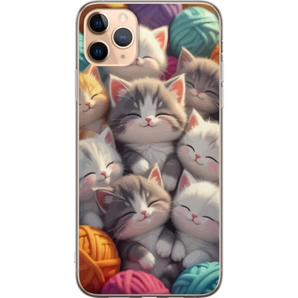 Kompatibelt Mobilskal till Apple iPhone 11 Pro Max Sovande kattungar beige