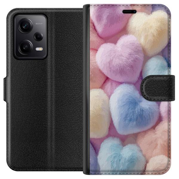Xiaomi Redmi Note 12 Pro Plånboksfodral Hjärtan Kärlek Grafisk Design Romantiskt Motiv Populärt Symbol Grafiskt Mönster Dekoration