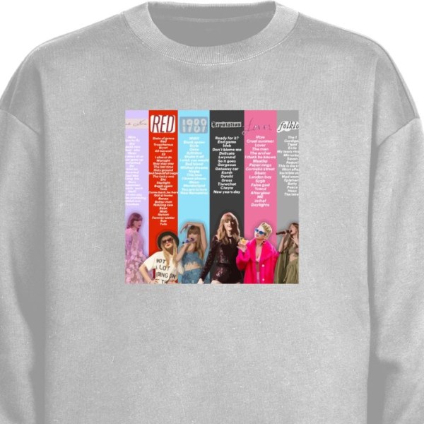 Sweatshirt for Voksen | Klassisk Collegegenser Taylor Swift grå S