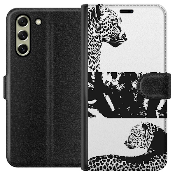 Samsung Galaxy S21 FE 5G Tegnebogsetui Leopard Faces