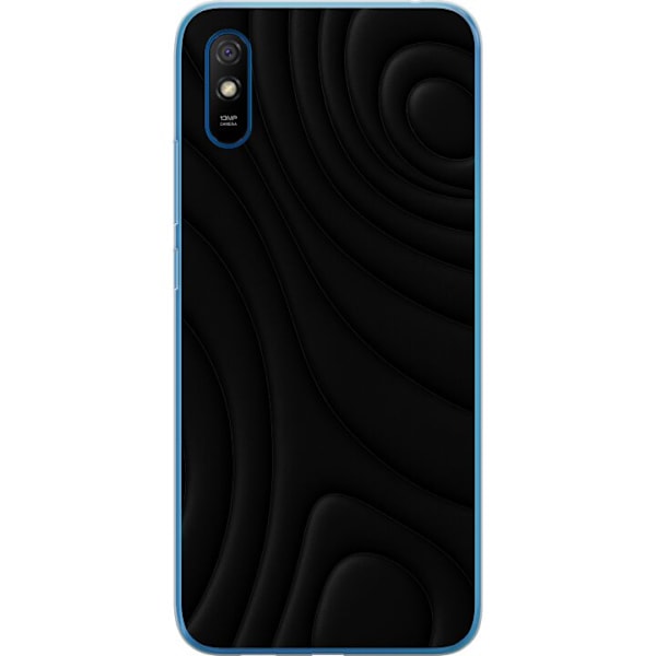 Xiaomi Redmi 9AT Genomskinligt Skal Black Waves