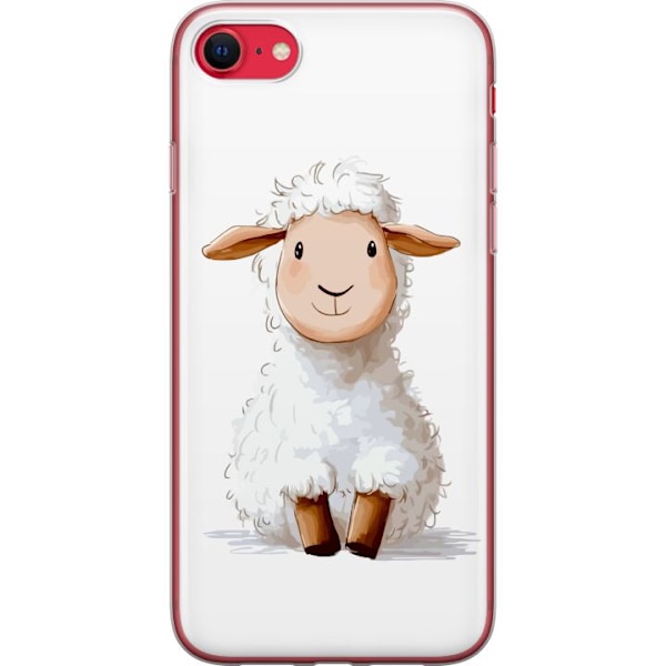 Apple iPhone SE (2022) Gennemsigtig cover Sødt Lamm - tegneseriestil til børn og babyprodukter