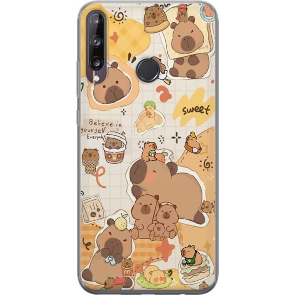 Huawei P40 lite E Läpinäkyvä kuori Kawaii capybara mobilskal med gulliga djurmotiv