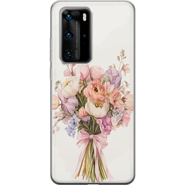Huawei P40 Pro Genomskinligt Skal Mobilskal med färgglad blombukett i romantisk stil