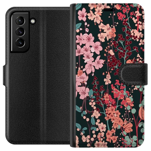 Kompatibel Tegnebogsetui til Samsung Galaxy S21+ 5G Blomster