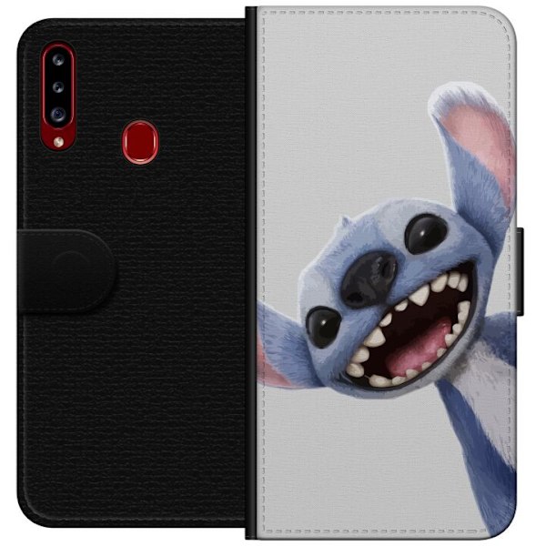 Samsung Galaxy A20s Plånboksfodral Stitch i Fart – Kawaii Design för Fans & Barn