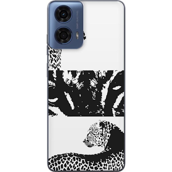 Motorola Moto G24 Läpinäkyvä kuori Leopard Faces
