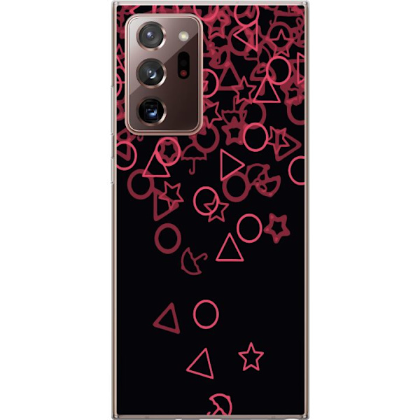 Samsung Galaxy Note20 Ultra Genomskinligt Skal Squid Game Ikoner Serie Design Populärt TV Spel Ikoner Grafiskt Motiv Asiatisk Trend Dramaserie