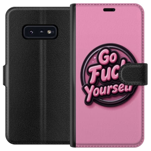 Kompatibel Tegnebogsetui til Samsung Galaxy S10e Rosa 3D textposter