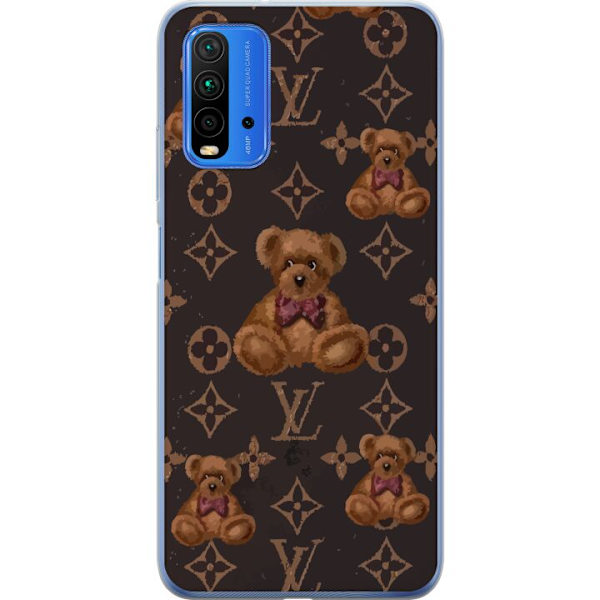 Xiaomi Redmi 9T Genomskinligt Skal Louis Vuitton Teddy Bear Mönster Lyx Mode Design Populärt Motiv Fashion Trend Lyxiga Accessoarer