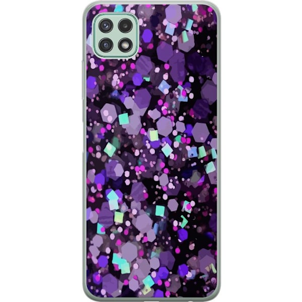 Samsung Galaxy A22 5G Gennemsigtig cover Lilla Glitter