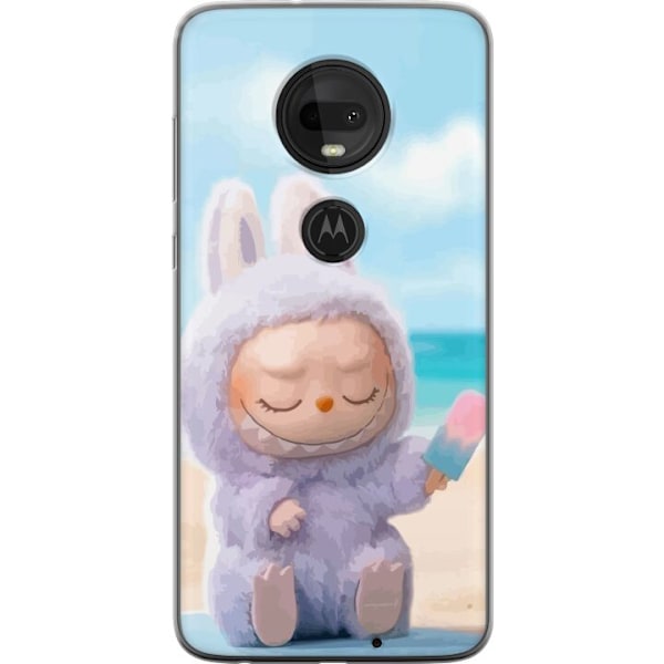 Motorola Moto G7 Läpinäkyvä kuori Labubu Vaaleanpunainen Tu