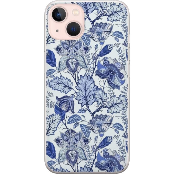Apple iPhone 13 Läpinäkyvä kuori Kukat Sininen...