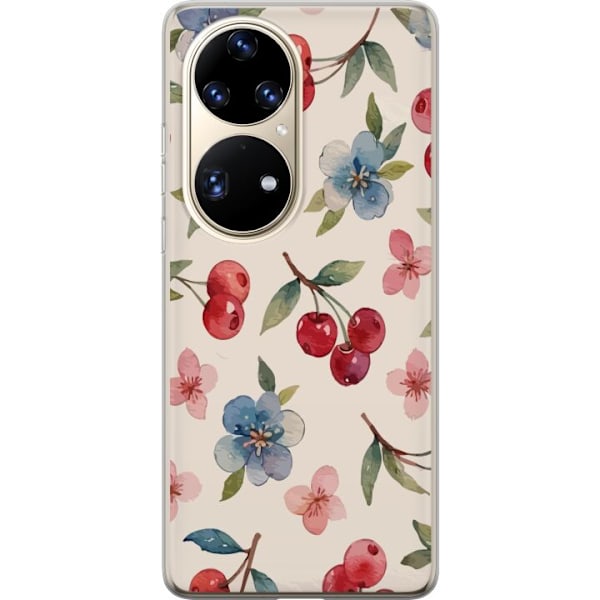 Huawei P50 Pro Läpinäkyvä kuori Marjat & Kukat - kuvio, jos