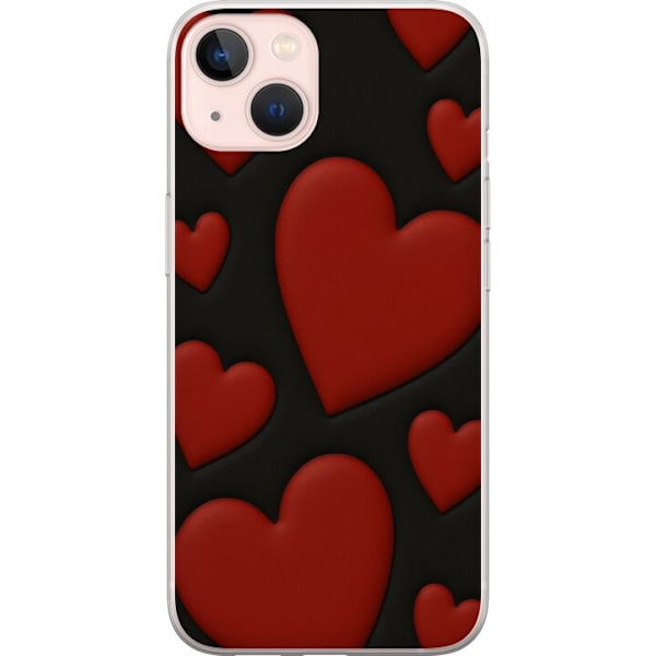 Apple iPhone 13 Genomskinligt Skal Red Velvet Hearts