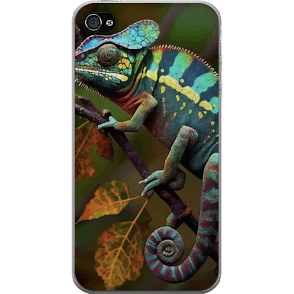 Apple iPhone 4 Genomskinligt Skal Ödla Grafisk Streetwear Design Djurmönster Modern Urban Stil Populärt Motiv Kreativ Art Trend