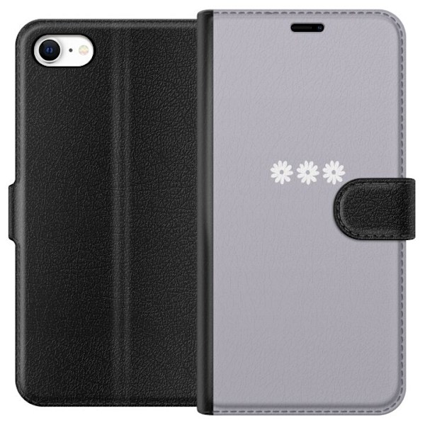 Apple iPhone 6 Plånboksfodral Lila Blomminimalism – stilrent blommotiv på lila bakgrund