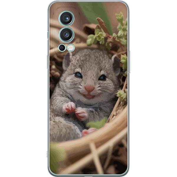 OnePlus Nord 2 5G Gennemsigtig cover Rotte Smilende Dyremotiv By Motiv Urban Grafisk Design Populært Sjovt Motiv Kunstart Stil