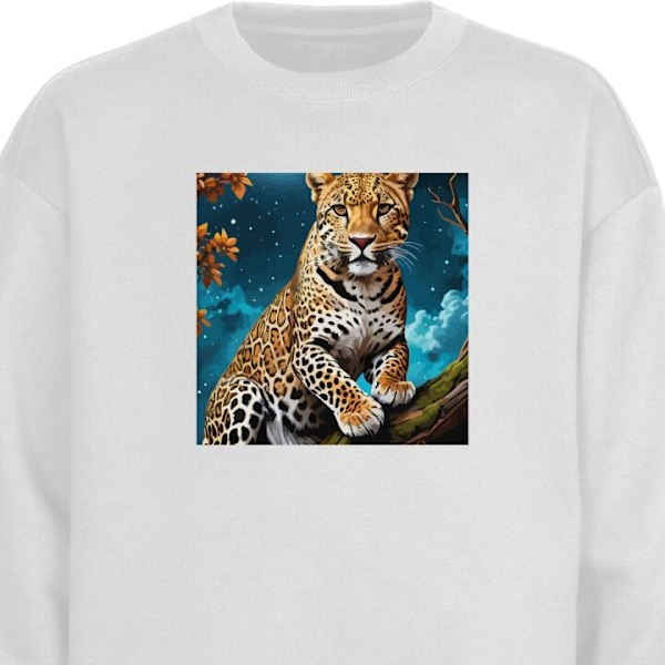 Sweatshirt for Voksen | Klassisk Collegegenser Leopard hvit XL