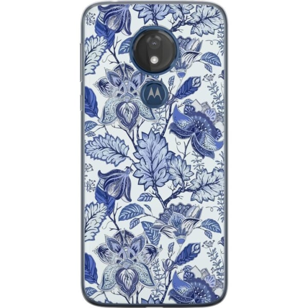 Motorola Moto G7 Power Genomskinligt Skal Blommor Blå...