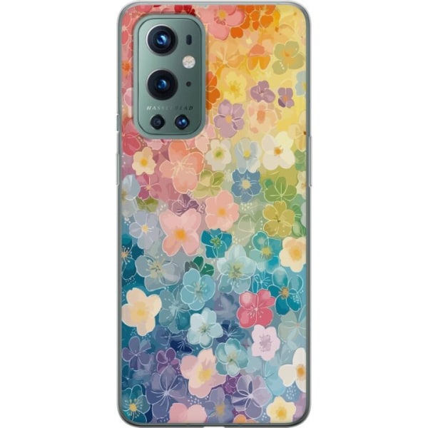 OnePlus 9 Pro Gennemsigtig cover Små blomster